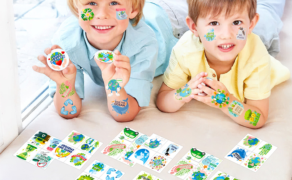 Earth Day Temporary Tattoos