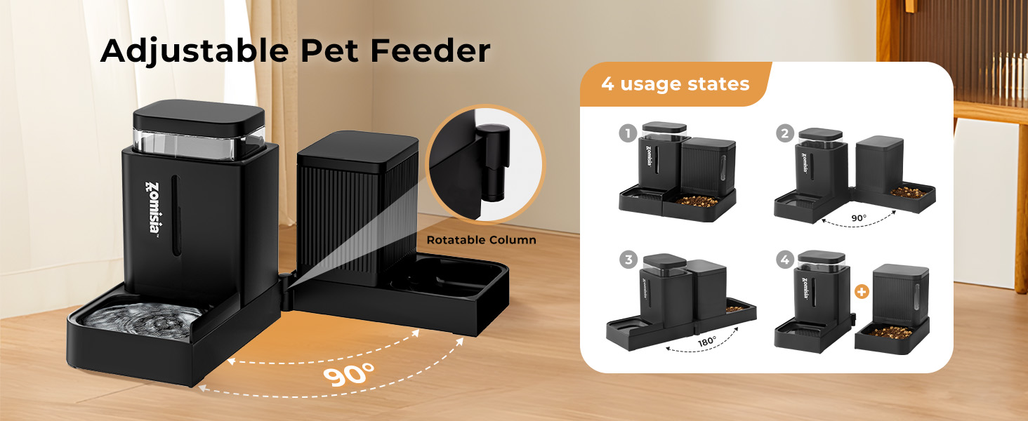 cat food and water dispenser set