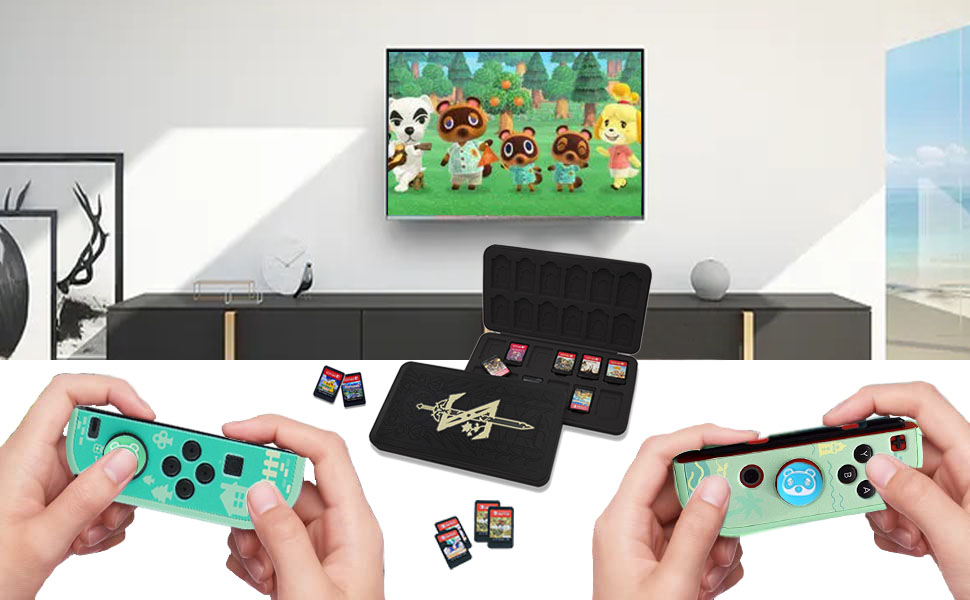 Zelda Étui de rangement pour cartes de jeu Switch avec 24 emplacements pour cartes mémoire et 24