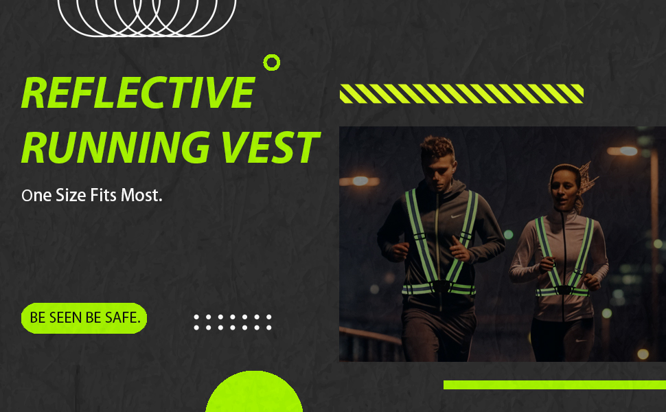 Rivsli Reflective Vest Running Vest Adjustable Elastic Outdoor Safety Vests with
