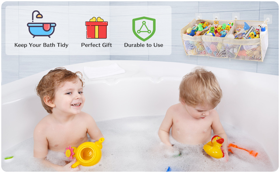 Dreamtop Bath Toy Storage Organizer, Bath Toy Storage with 2 Side