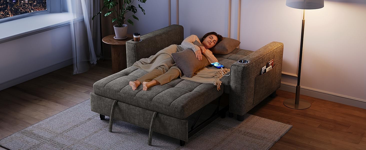 folding loveseat with pull out bed