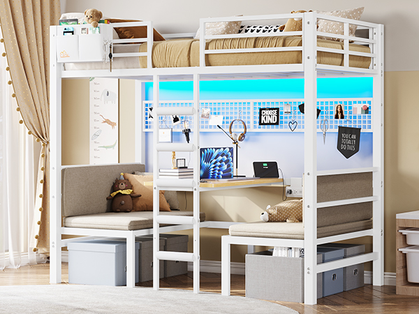 Amazon.com: DICTAC Twin Size Loft Bed with Desk and Charging