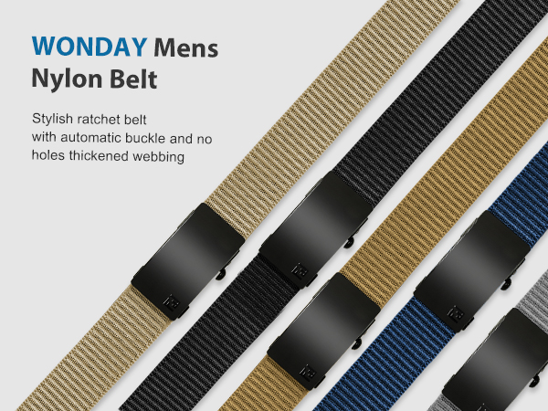 Nylon Belts for Men Ratchet Belts 2 Pack Web Belt for Men