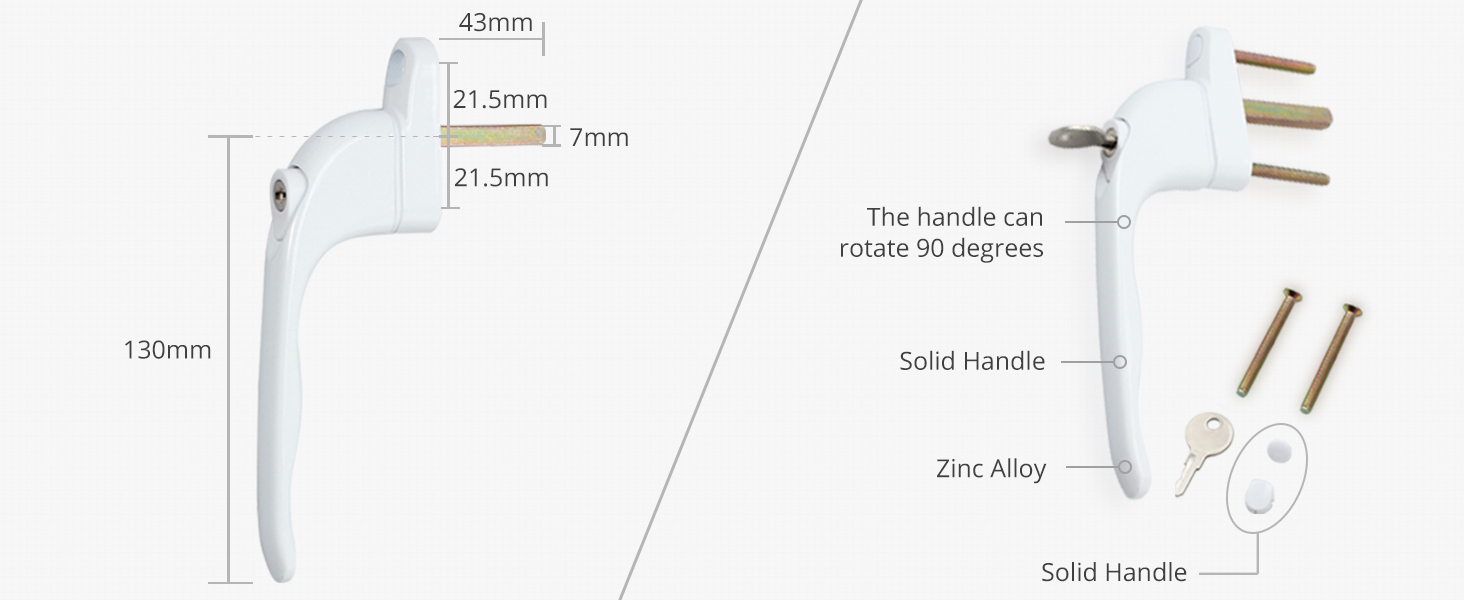 Justech Window Handle 10 Pieces Window Handles Universal Inline Espag