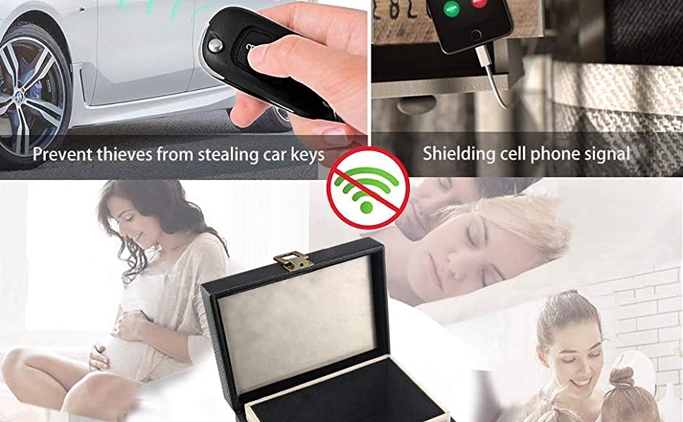 LATIT Car Key Signal Blocking Box with pouch,Large Faraday Box for Car