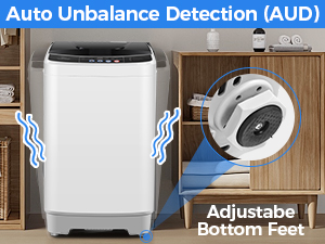 Portable Washing Machine, 15.6Lbs Full Automatic Washing Machine, 2.1 Cu.ft Compact Laundry Washer