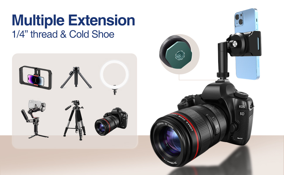 elitehood Universal Phone Holder Mount for Tripod, 360