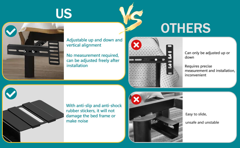 Adjustable Bed Headboard Brackets for Metal Bed Frame