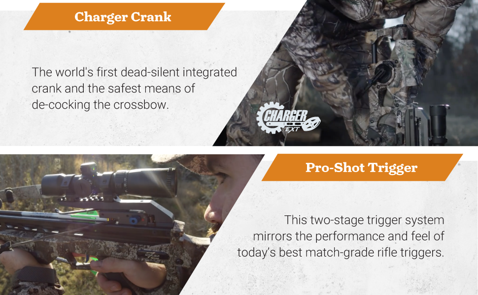 sporting crossbow longbow rifle silent crank integrated decocking equipment outdoors adventure