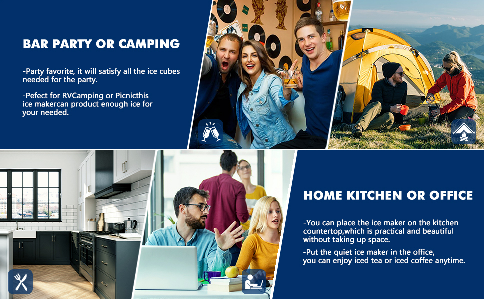 ZAFRO Ice Maker Countertop, Portable Ice Maker with Self