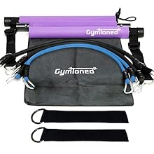 Complete content pack 3 section pilates bar 2 sets of resistances bands and foot strap