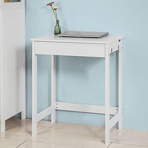 SoBuy Wood White Home Office Kids Table Computer Desk With Drawer,FWT43-W 11 FWT43-W