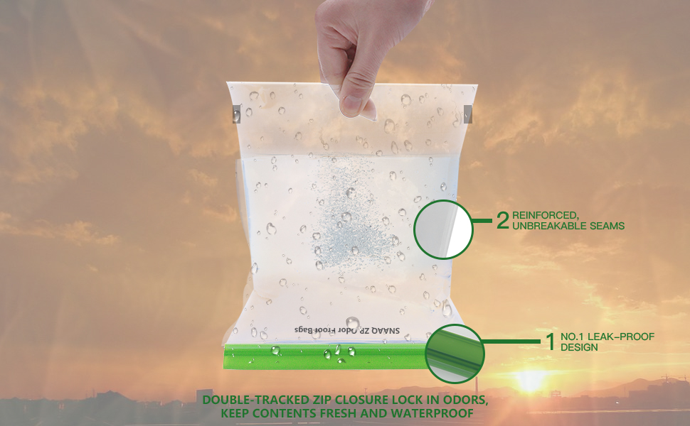 Odor Proof Storage Bags12x20 Inch, Reusable DoubleTracked