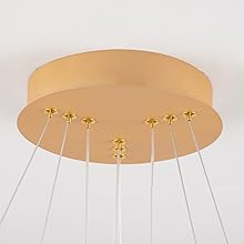ORANOOR LED Gold Modern Chandeliers for Dining Room Living Room, Dimmable Kitchen Pendant Lamp