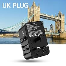 FOVAL European Travel Plug Adapter, Universal Travel Adapter with Retractable US... 22 us to uk plug adapter
