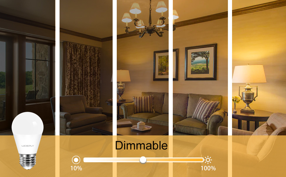 A15 LE bulb e26 light bulb dimmable Warm White 2700K ceiling fan lights 5.5W=40W