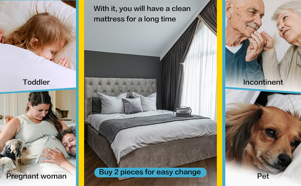 Bedecor Zippered Fitted Mattress Protector Queen Size, Deep up to 13