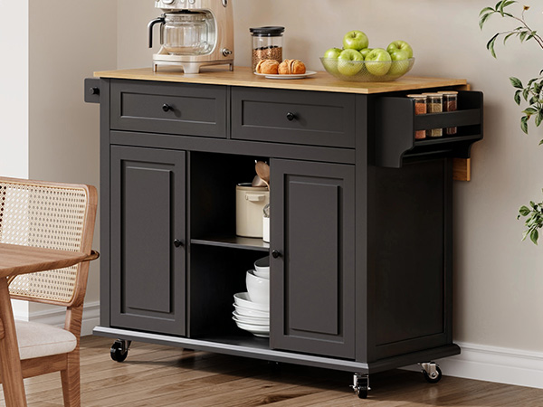 Amazon.com: Vitalikus Kitchen Island on Wheels with Storage