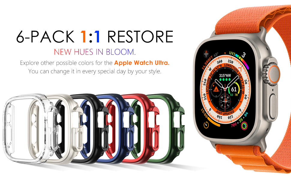[6+6Pack] Fullife Compatible with Apple Watch Ultra Case