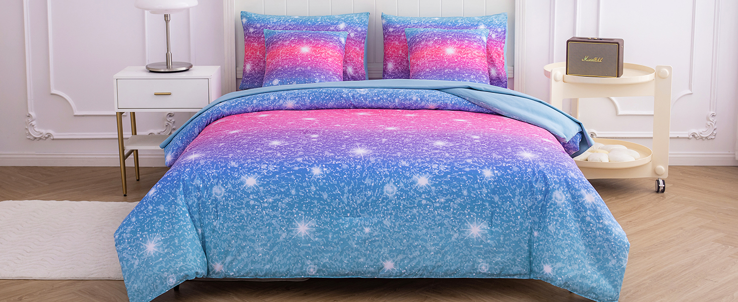 Full Size Bedding Sets Kids Bedding Sets for Girls,Galaxy