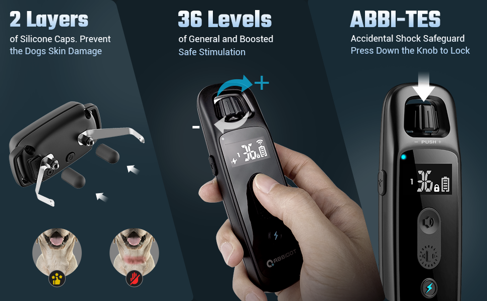 ABBIDOT Shock Collar 2 Dogs (15130lbs) 3000ft Range 100 Waterproof