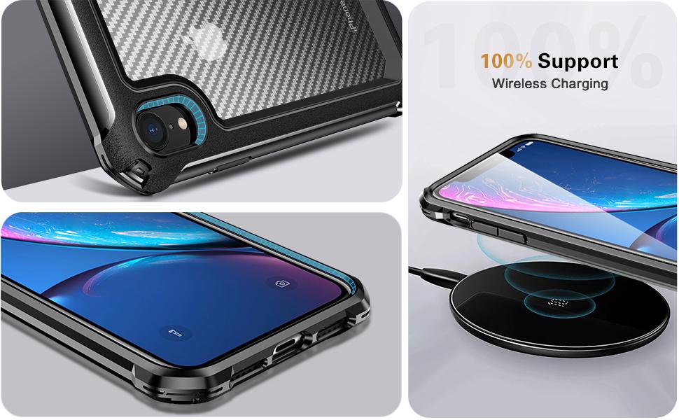 SUPBEC iPhone XR Case, Slim Hard Carbon Fibre Shockproof Protective