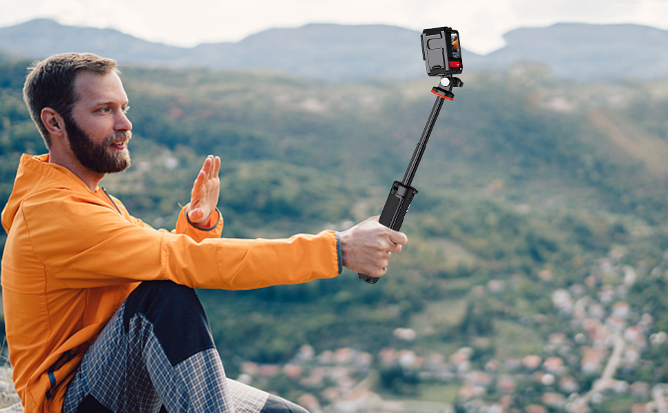 Selfie Stick for GoPro, Extendable Mini Tripod for Insta360 Selfie