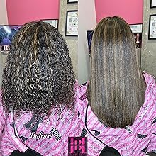 Curly Hair Before and After