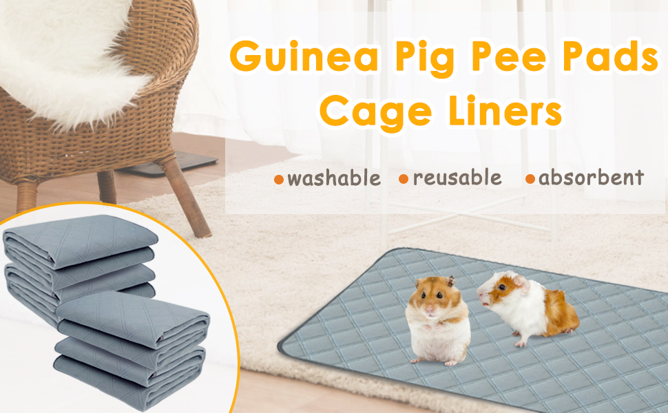 Mooydee 4 Pack Guinea Pig Cage Liners Washable Guinea Pig