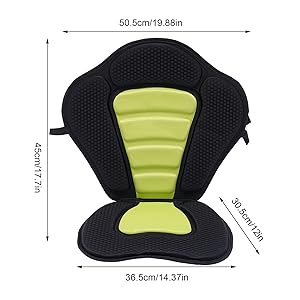 Padded Kayak Seat Adjustable Pad Cushion Detachable Backpack Bag Back Canoe Backrest Fishing Boat