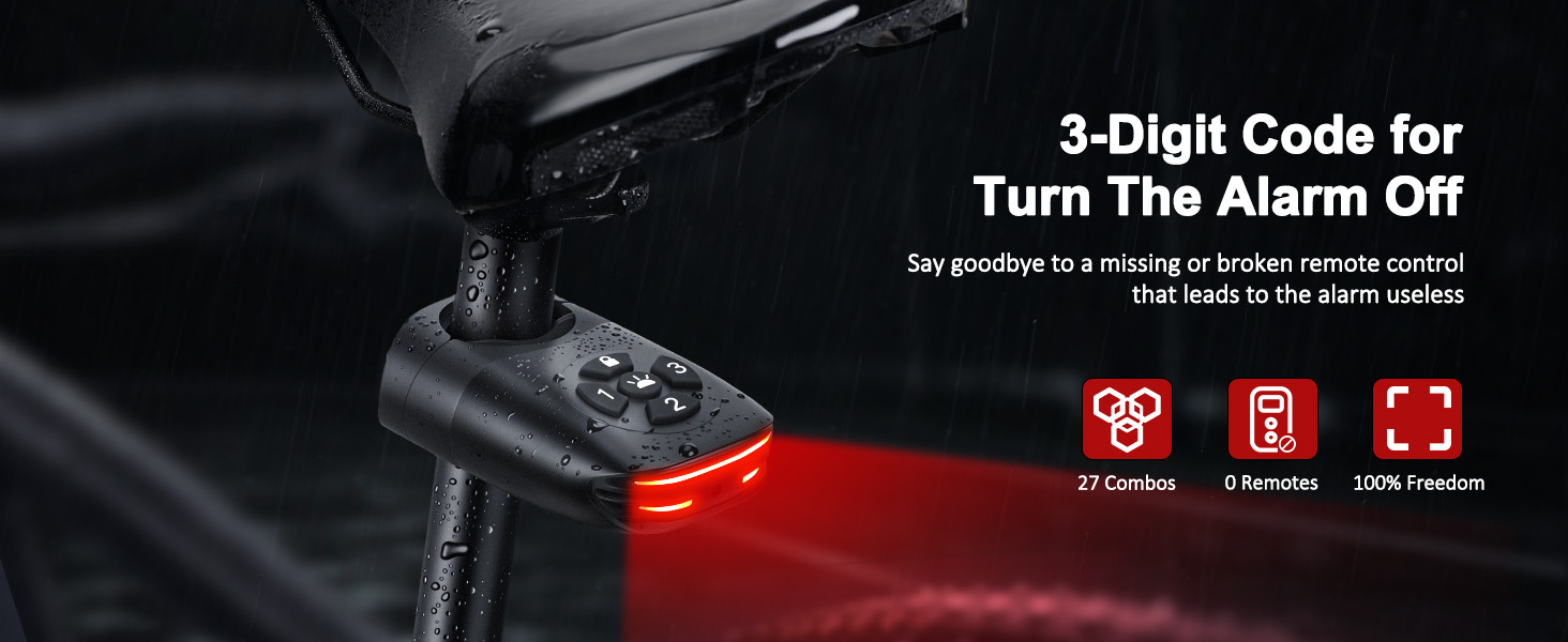 ONVIAN 2 in 1 Bike Alarm with Taillight, USB Rechargeable 105dB Anti-Theft Bicycle Alarm Brake Sensing Rear Light, IP65 Waterproof 4 Modes Safety Flash,Vibration Sensor Ebike Warning 1.5H Fast Charge Visit the Onvian Store Bike Alarm with Taillight1