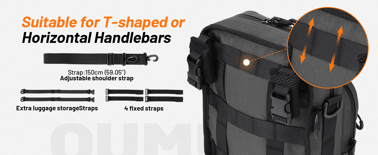 Waterproof Motorcycle Handlebar Bag，Sissy Bar Bag for Harley Cruiser Softail Dyna Sportsters 