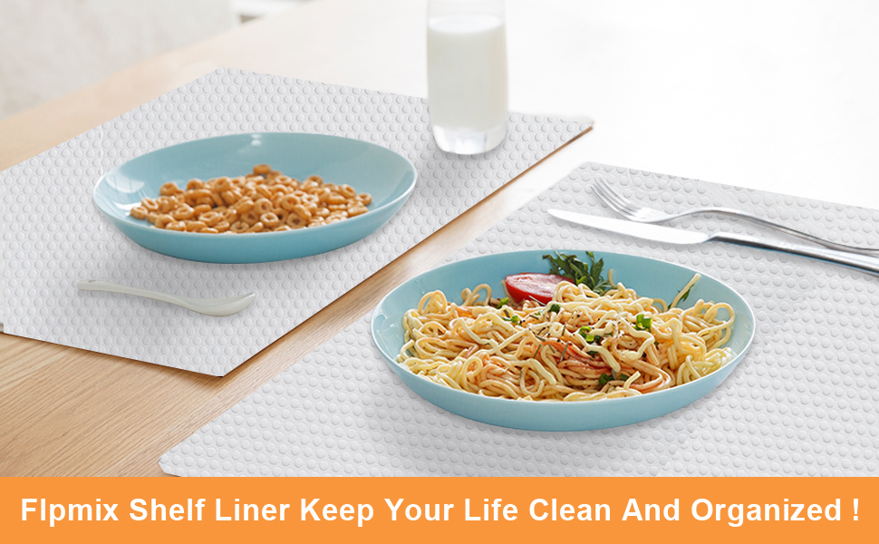 FLPMIX Shelf Liner White Waterproof Pantry Liners,Washable Easy to Cut