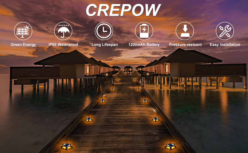 CREPOW Solar Dock Lights