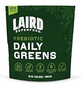 Laird Superfood Prebiotic Daily Greens Powder – Essential Vitamins & Minerals - Prebiotic Fiber, ...