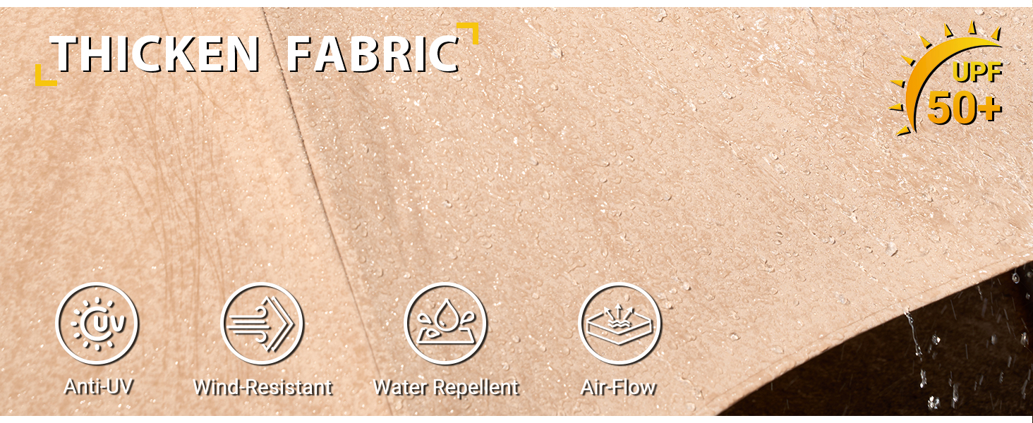patio furniture umbrella with thicken fabric-beige sand