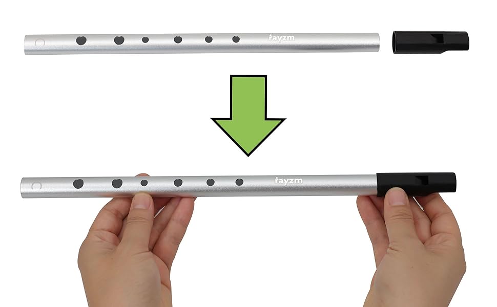 Rayzm Irish Whistle/Penny Whistle,Key of C, 6Hole Aluminum Tin Whistle