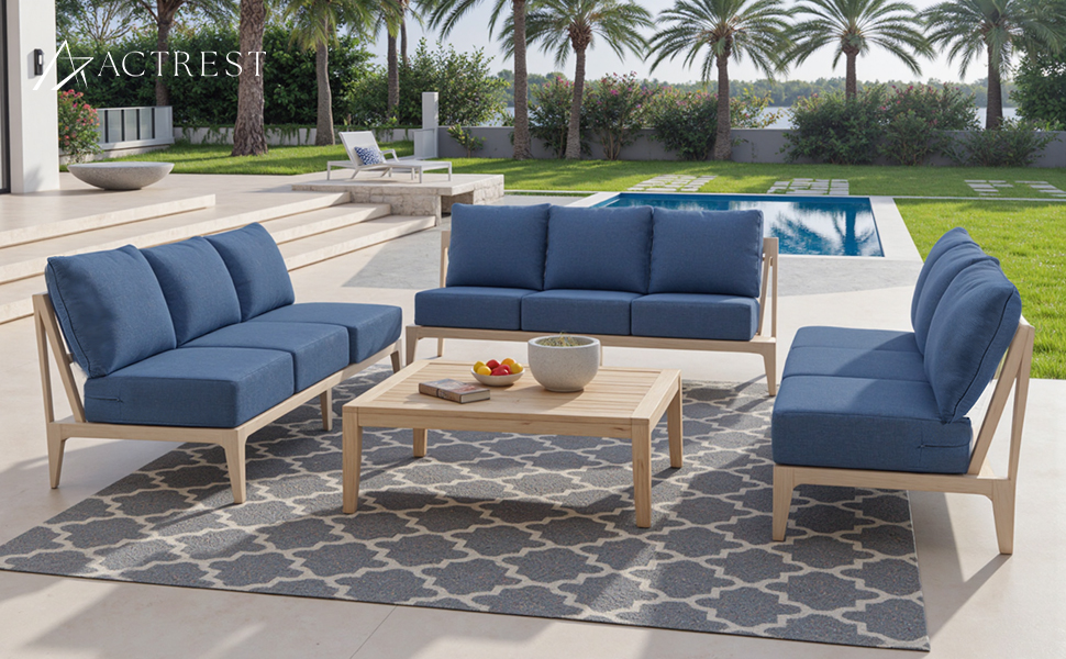 patio cushion set outdoor blue
