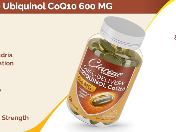 Amazon.com: Ubiquinol CoQ10 600 MG Softgels with Omega-3