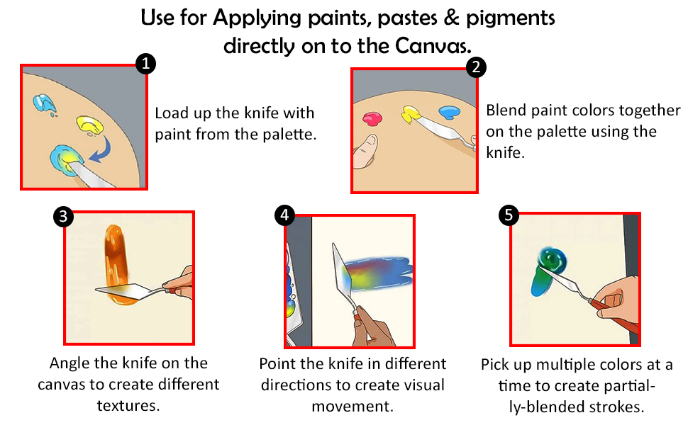 SPN-VIPL Set of 5 Painting Knives of Various