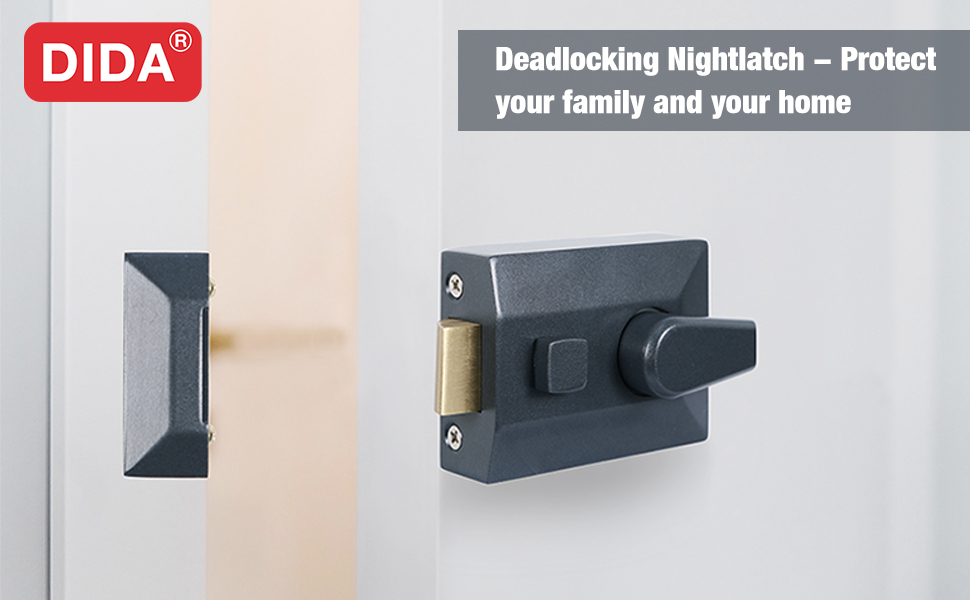 DIDA® Deadlocking Nightlatch with 3 Tough Brass Keys, Premium Solid
