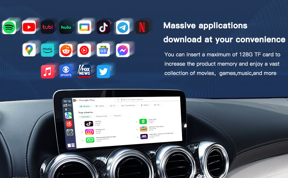 CARabc Wireless Carplay Adapter Android 12.0 Ai Box 4GB+64GB