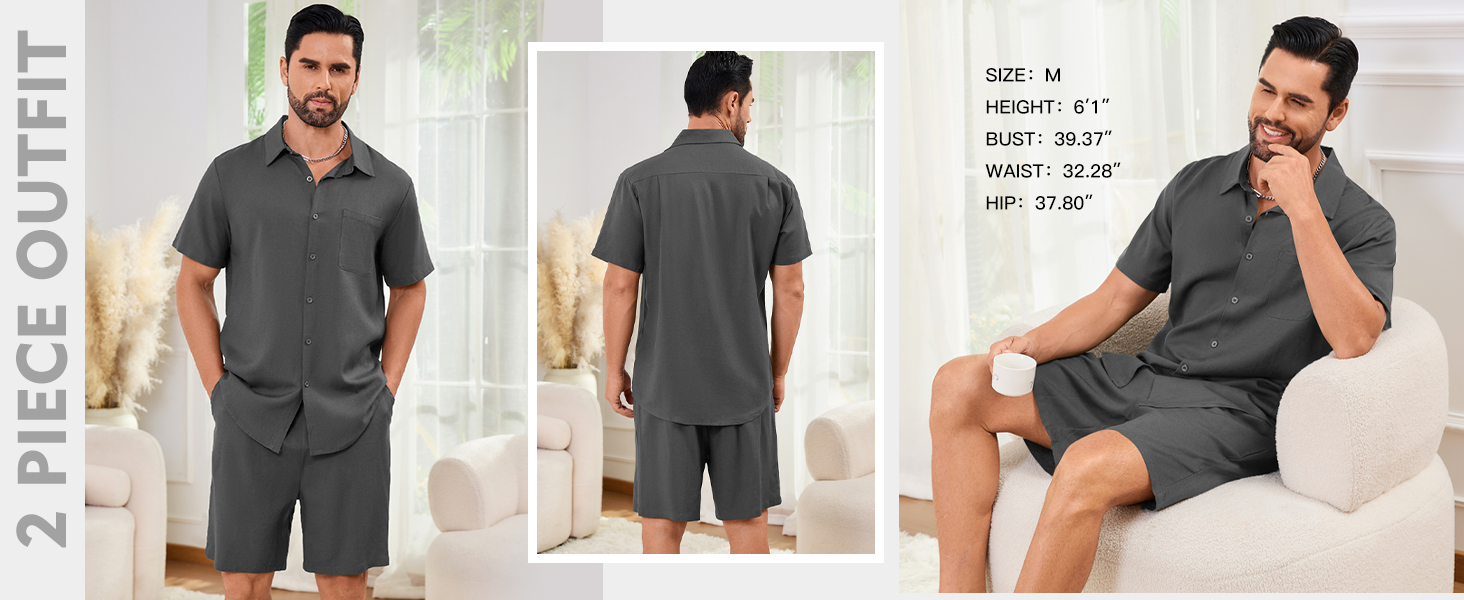 Natural Linen Shorts Set