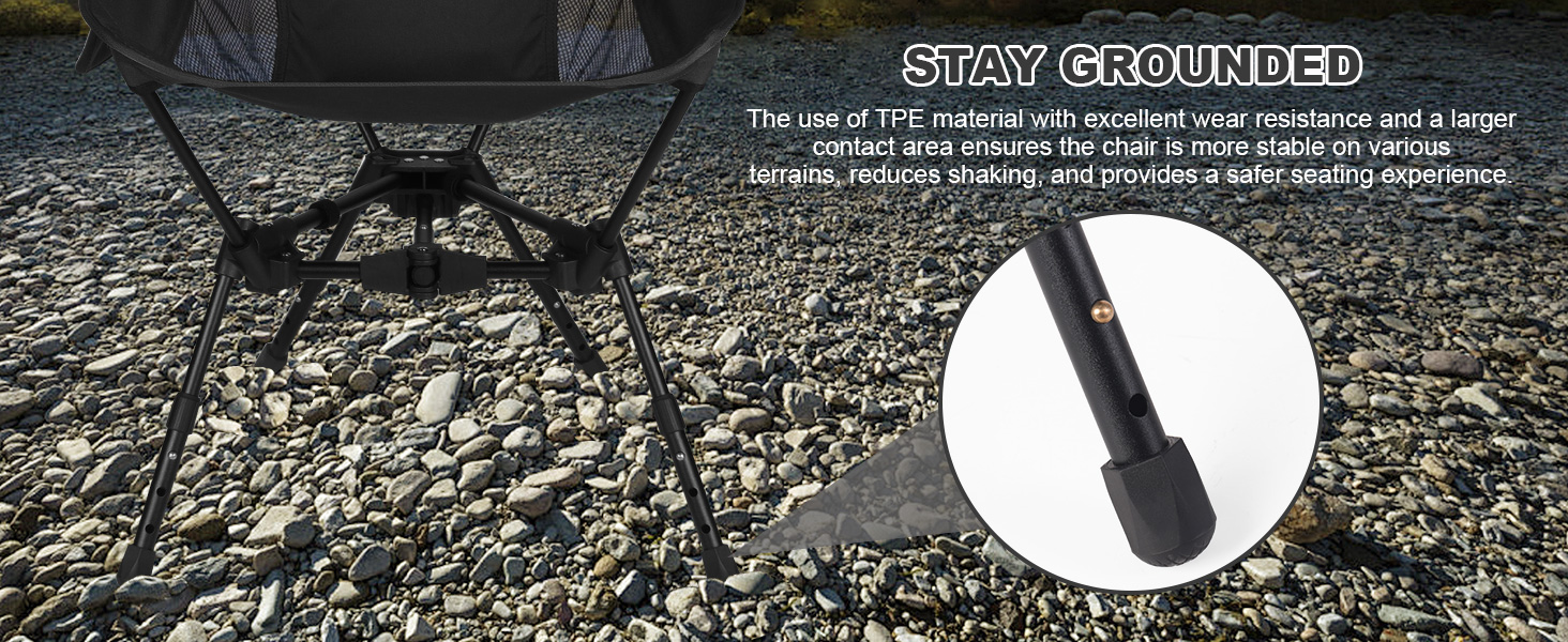 Portable Folding Camping Chair Lightweight Height Adjustable Camping Chairs with Side Pockets