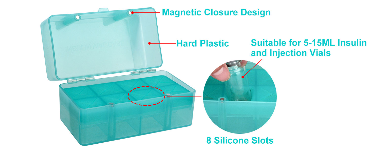 APDTEK Insulin Vial Storage Box Holder for Fridge, 8 Slots