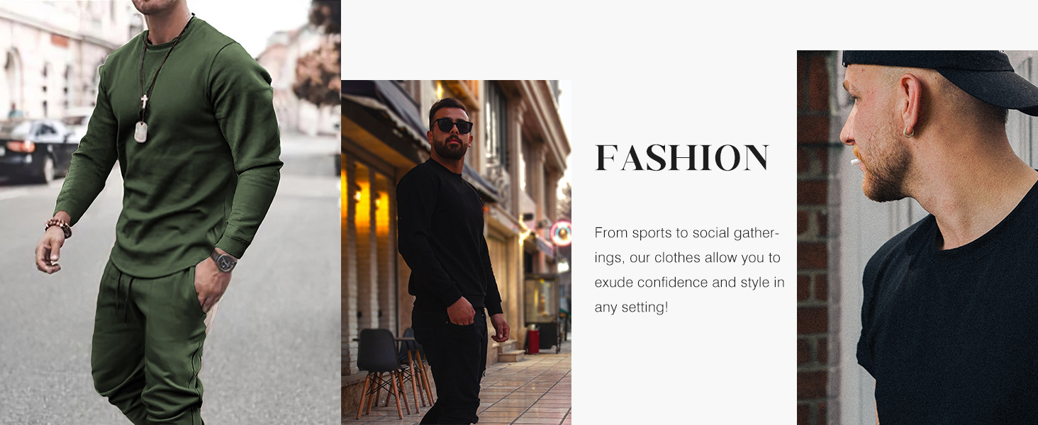 Men&#39;s 2 Piece Outfits Pullover Sweatshirt
