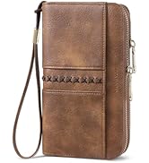 BOSTANTEN Wallets for Women Leather RFID Double Zipper Around Credit Card Holder Large Capacity W...