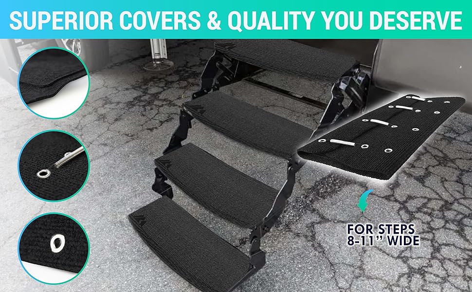 LATCH.IT RV Step Covers 4 Pack 22" Wide Camper Step