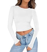 ANRABESS Womens Long Sleeve Crop Tops Sexy Tight Fitted Tee Basic Shirts Fashion 2024 Y2k Going O...